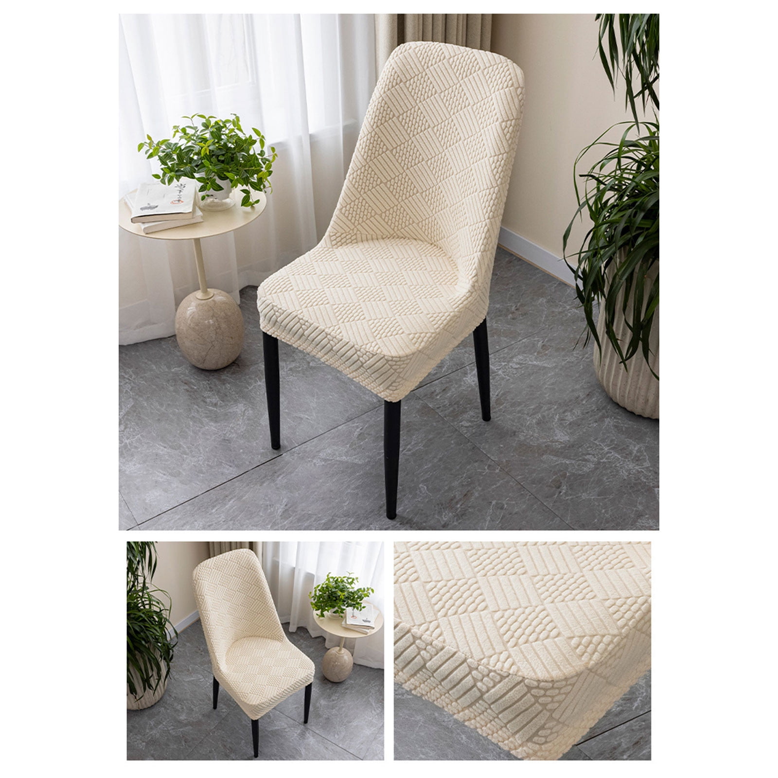 Tyidzon Curved Dining Room Chair Covers,Round Back Dining Chair