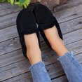 thumbnail image 4 of Miluxas Women's House Slippers Indoor Outdoor Fuzzy Fluffy Furry Loafers Suede Leather Warm Shoes Black 5.5(36), 4 of 4