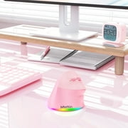 Meetion Vertical Ergonomic Mouse Pink, Wireless Bluetooth & 2.4G, Large Size, Rechargeable, USB-C