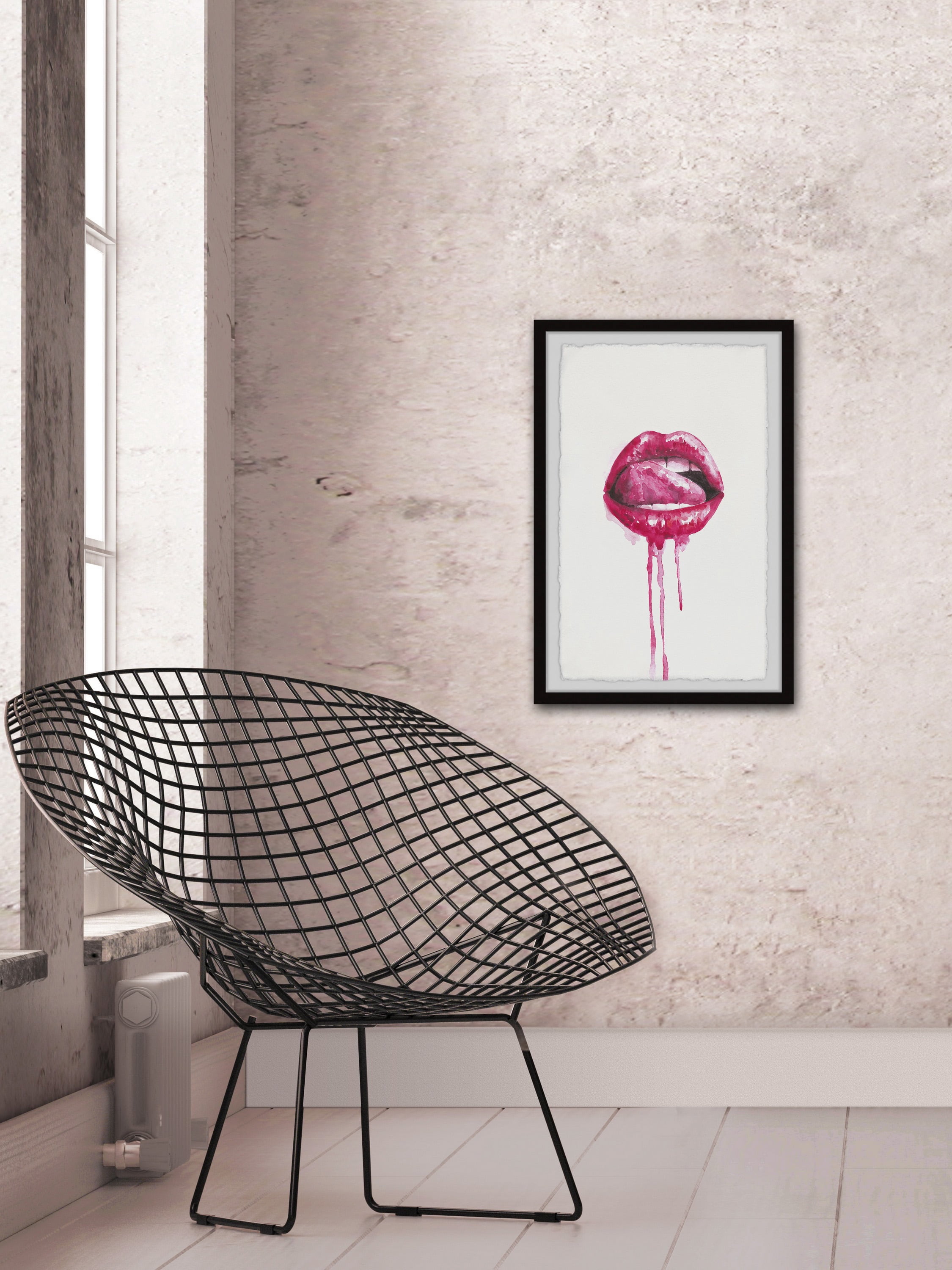 Marmont Hill "Enticing Lips" Framed Painting Print