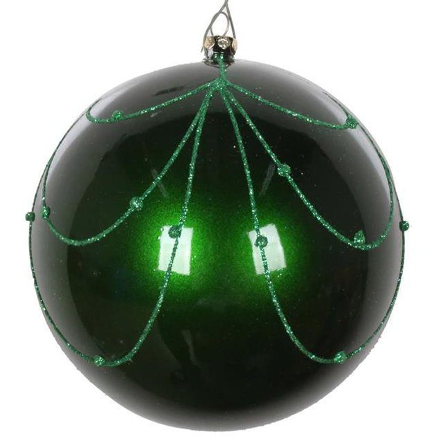 Vickerman MT194604D Rideau Ornemental Pailleté Bonbon Vert 4.75 Po - 4 par Sac