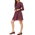 thumbnail image 2 of MODA NOVA Juniors Gilding Star Choker V Neck Long Sleeves Above Knee Dress, 2 of 7