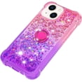 thumbnail image 6 of for Apple iPhone 15 Clear Case for Girls Women, Liquid Glitter Sparkle Bling Cute Case with Kickstand Gradient Quicksand Cover for iPhone 15 JB Pink Mauve, 6 of 14
