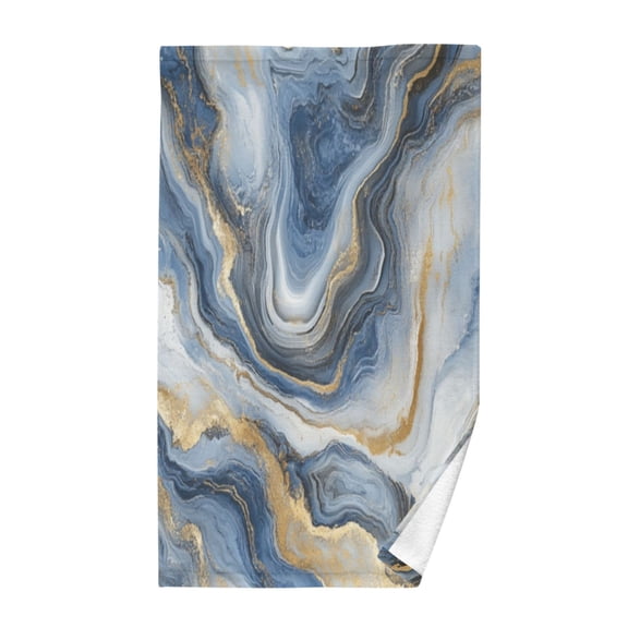 Pure Cotton Face Towel 16x28 Inches Hand Towel Bath Towel Hand Bath Towels Soft Good Water Absorption for Washing Face Wiping Face Blue Marble