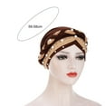 thumbnail image 5 of Dress Choice Women Turban Cap Beaded Headscarf Beanie Pre-Tied Twisted Braid Wrap Hat Faux Pearl Headwrap Hats for Women Girls, 5 of 8