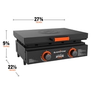 Blackstone Adventure Ready Outdoor Griddle, 22 Inch 2-Burner Flat Top Grill with Cover, Black