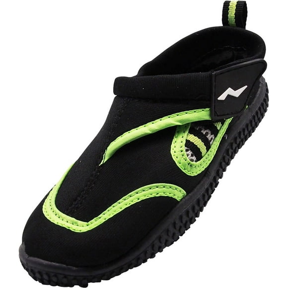 NORTY Wave Aqua Sock - Water Shoes for Kids - Swim Shoes for Kids - Beach Shoes for Kids - Water Socks - Aqua Shoes - Swimming Shoes - Skeletoe - Black, Lime