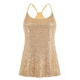 thumbnail image 4 of PrettyGuide Women's All Over Sequin Top Shimmer Strappy Camisole Sparkly Tank Tops Party Shirts, Large, 4 of 7