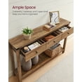 thumbnail image 3 of 47.2" Console Table With 3 Drawers Console Table Sofa Tables For Living Room Clearance Consolas Entryway Table Brown, 3 of 5