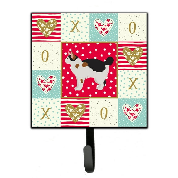 Manx 3 Cat Love Leash or Key Holder Red