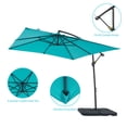 thumbnail image 2 of CHYVARY 8.2 x 8.2ft Outdoor Patio Offset Hanging Cantilever Umbrella W/Base for Deck, Poolside and Garden,Lake Blue, 2 of 7