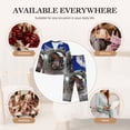 thumbnail image 4 of Uemuo Astronaut in Outer Space Pattern Womens Pajama Sets,PJ Set for Women,Pajamas for Women Logo,Long Sleeve Pajama Set for Women,Soft Long Sleeve Top With Pants-Small, 4 of 9