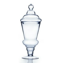 WGV Clear Pedestal Apothecary / Candy Buffet Jar With Lid - 7" Wide x 16" Height, Good quality, Heavy Weighted Base - 1 Pc