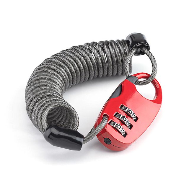 Candado de combinación antirrobo Rojo Verde 3 dígitos cable 90 cm Rojo