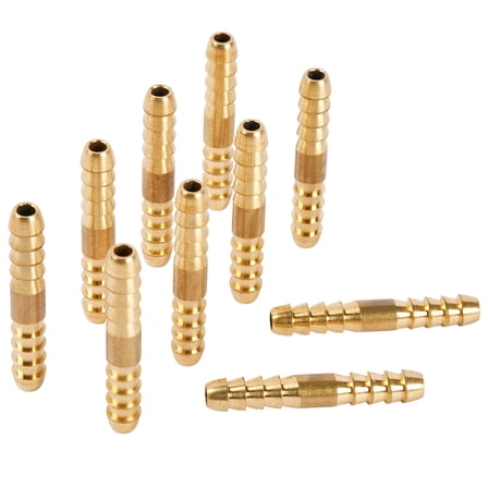 LTWFITTING Brass Barb Splicer Mender 3/16-Inch Hose ID Fitting Air Water Fuel Boat(Pack of 10)