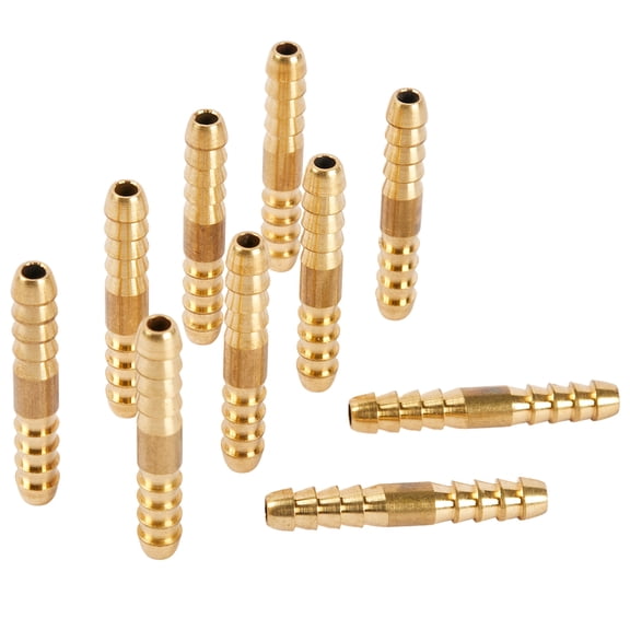 LTWFITTING Brass Barb Splicer Mender 3/16-Inch Hose ID Fitting Air Water Fuel Boat(Pack of 10)