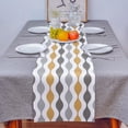 thumbnail image 3 of Table Runner Mid Century Abstract Art Table Decoration for Kitchen Dinning Symmetrical Geometric Yellow Grey Table Decoration for Indoor Outdoor Party Wedding Decor 13x72inch, 3 of 7