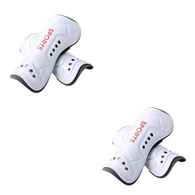 Baohd Durable Construction Veau Protecteur pour Adulte Formation de Football Réglable Jambe de Protection Manches Adolescent Blanc 2Set