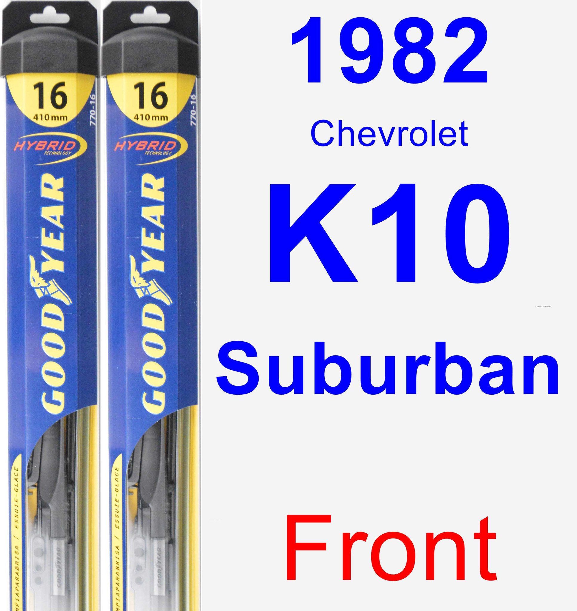 1982 Chevrolet K10 Suburban Wiper Blade Set/Kit (Front) (2 Blades