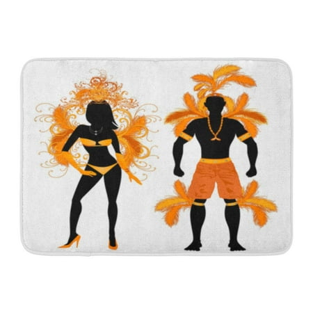 Doormat Costume KDAGR Samba Orange Couple for Carnival Costume Silhouettes Man Doormat Floor Rug Bath Mat 30x18 inch ()