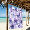 thumbnail image 2 of Ryvnso Lavender on Grid Oversized Beach Towel Microfiber Bath Blankets Swimming Fitness 37" x 74", 2 of 5