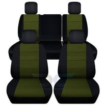 Designcovers Compatible with 2008-2010 Jeep Wrangler JK 4-Door Seat Covers: Black and Hunter Green - Full Set: Front & Rear Split Bench