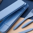 thumbnail image 5 of Mint Green Wheat Straw Utensil Kit, Reusable Travel Silverware Set with Case, Picnic Set, Outdoor Dining Set, 3-In-1 Model Fork Spoon Portable Travel Flatware with Protective, 5 of 8