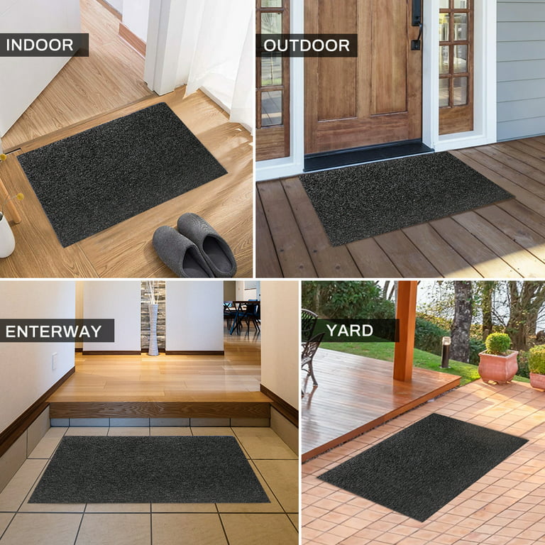 Ruiya Durable Outdoor indoor Welcome door mats for home entrance  waterproof, Easy to clean, Non slip,kitchen,Front Door, Garage,  Patio(28x18, Black) 