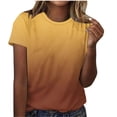 thumbnail image 6 of Ichuanyi Womens Summer Tops Trendy Gradient Color Print Short Sleeve Tshirts Shirts Crew Neck T Shirts Fashion, 6 of 7