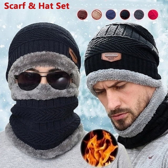 Sombrero Bufanda y Guantes de Pantalla Xihbxyly Invierno Cálido Color Sólido Tres Piezas adulto