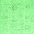 thumbnail image 1 of Ahgly Company Indoor Square Oriental Emerald Green Traditional Area Rugs, 6' Square, 1 of 4