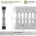 thumbnail image 2 of Ekena Millwork 40"H x 9'L Fiberthane Arcadian Unassembled Balustrade Railing Kit, Style D (7 3/8" On-Center Spacing to Pass 4" Sphere Code), 2 of 6