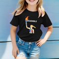 thumbnail image 2 of T-shirts Garçons Unisexes Mode Été Imprimé Tee Drôle Manches Courtes Col Rond T-Shirt Haut Enfant Garcon Noir 1 An-2 Ans, 2 of 4