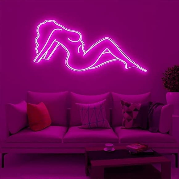 LINLIN Girls Neon Sign Night Light, Naked Lady Sign Neon Lamp,Sexy Lady Back Wall LED Sign for Home Bedroom Bar Party Decoration