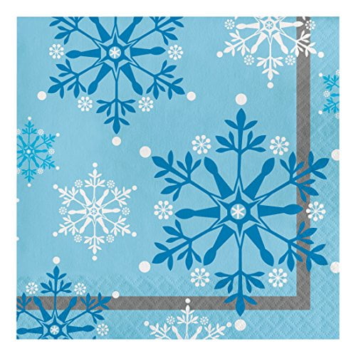 Snowflake Swirls Paper Lunch Napkins 16 Count for 8 Guests Walmart