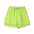 thumbnail image 4 of QQAMB Girls' Cotton Linen Shorts Elastic Waisted Drawstring Lace Solid Color Summer Loose Comfy Shorts with Pocket,4 Years, 4 of 8