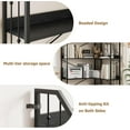 thumbnail image 3 of AOILE 72" Corner Bookshelf, Industrial L-Shaped 5-Tier Bookcase with Metal Frame, Large Corner Display Rack Shelf for Living Room, Bedroom, Office, 3 of 6