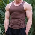 thumbnail image 4 of Chaleco de seda de hielo de punto para hombre, ropa deportiva informal, ajustada, musculosa, sin mangas, para verano, 2024, 4 of 5