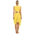 thumbnail image 2 of TSSOE Praise Dance Dress for Women Asymmetrical Color Block Tunic Liturgical Dancewear Worship Yellow XL, 2 of 6