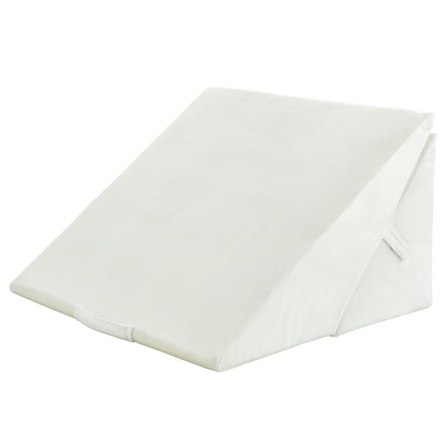 Costway Oreiller en Coin pour Lit, Réglable, en Mousse Mémoire, pour Lecture et Sommeil, Soutien du Dos, Blanc