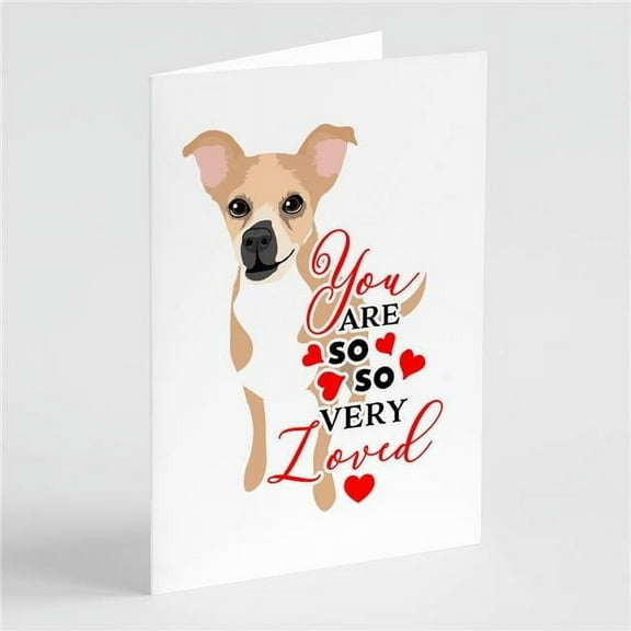Chihuahua Gold and White so Loved Greeting Cards and Envelopes Pack of 8 7 in x 5 in