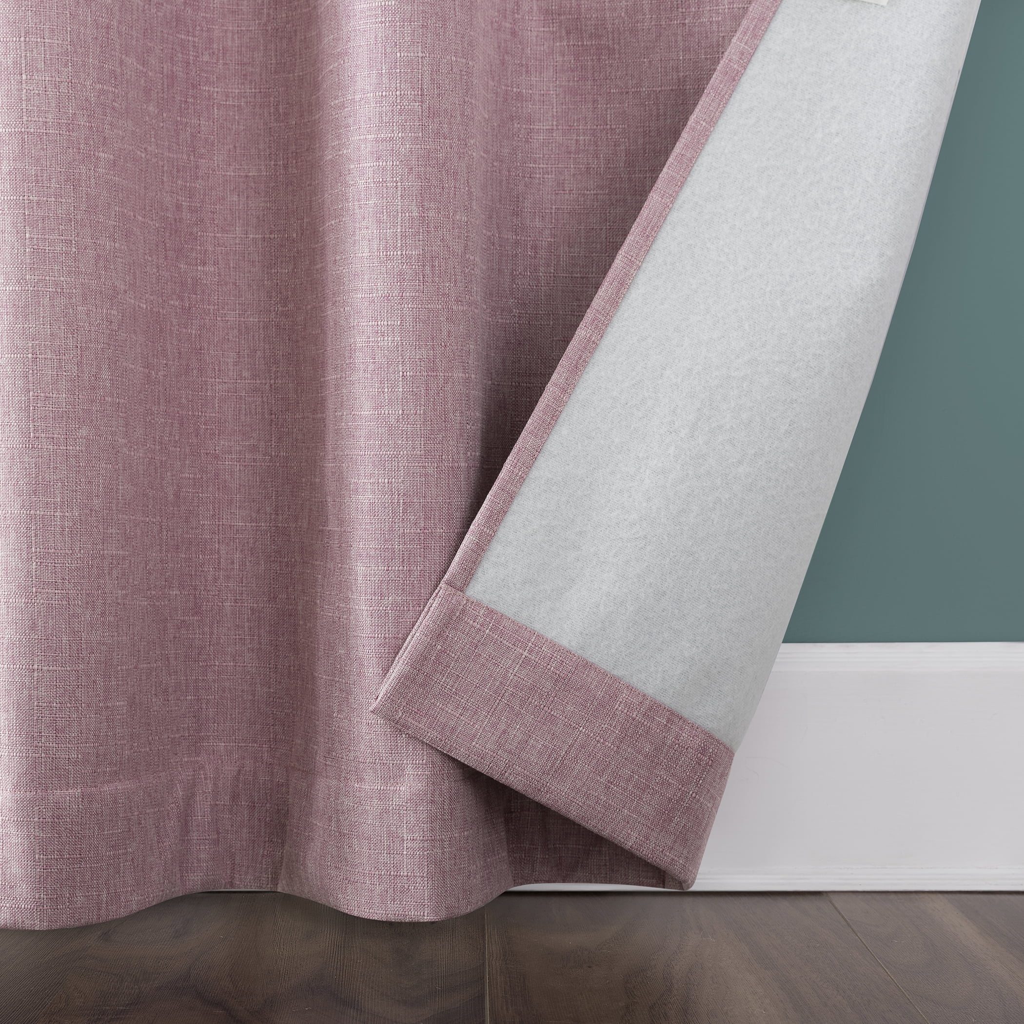 Sun Zero Miles 100% Blackout Grommet Single Curtain Panel in Pink, 40" x 96" in Pink
