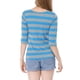 thumbnail image 3 of Camiseta básica de ajuste slim con cuello redondo y mangas de codo para mujeres INSPIRE CHIC, T-shirt impresa, 3XL, azul grisáceo, 3 of 8
