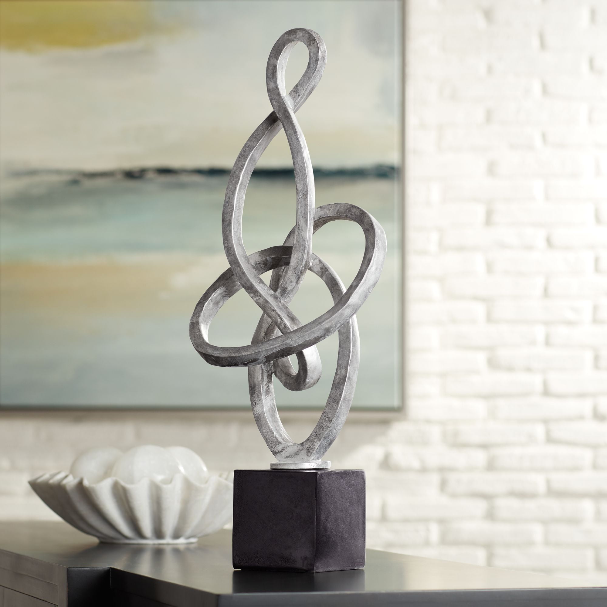 Sculptures Home Décor Accents Decozen Artistic Intertwined Wooden Art
