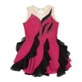 thumbnail image 3 of Alvivi Kids Girls Sparkly Rhinestone Sleeveless Gymnastics Leotard Figure Roller Ice Skating Dress Hot Pink 8, 3 of 5