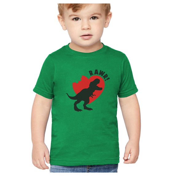 Tstars Boys Unisex Valentine's Day Rawr Dinosaur Kids T Shirt