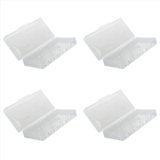 4X Caja para Pila Bateria 18650 Portapila Portabateria Transparente