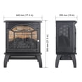 thumbnail image 2 of DEALTOPS 17.52'' Electric Fireplace Heater Stove, Realistic Flame Effect Simulated Wall Tiles Stove, Antique Black, 2 of 8