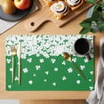 thumbnail image 2 of Saint Patrick's Day Placemats Set of 4 Spring Lucky Grasses Falling Place Mats Indoor Wipeable Table Mats Washable Cloth Dining Table Placemats for Kitchen Holiday Party Home Decor 13x19 Inch, 2 of 9
