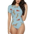 thumbnail image 2 of Goofa Dachshund Dog Printed Women Rash Guard Short Sleeve,Tummy control Swimsuit Surfing Swimsuit Bathing Suit One Piece Swimsuit UPF 50-X-Large, 2 of 9
